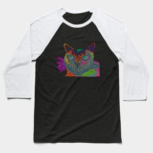 Psychedelic Kitty Baseball T-Shirt